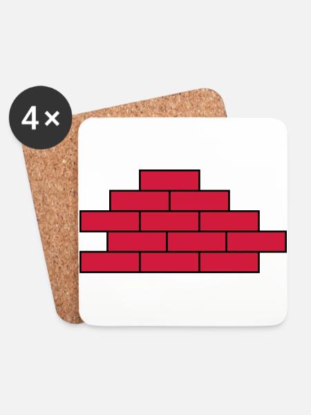 Mauer - Untersetzer (4er-Set) - Weiß