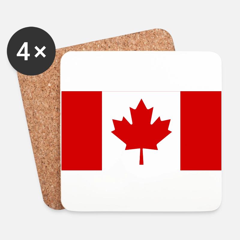 Drapeau Canada spécial Canadien - Dessous de verre (lot de 4) - blanc
