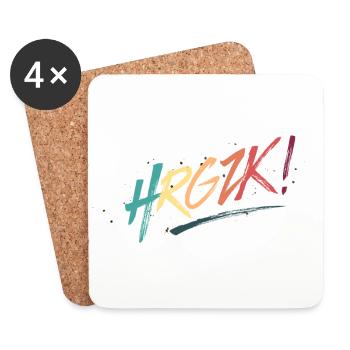 Herrgottzack - Herrgottsack - Sack Cement - HRGZK - Coasters (set of 4) - white - Front