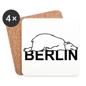 Berlin - The lazy Paule Germany Berlin Bear - Coasters (set of 4) - white - Front