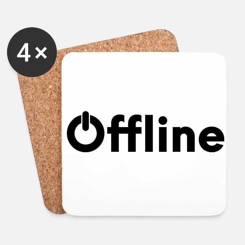 offline gaming gamer - Untersetzer (4er-Set) - Weiß