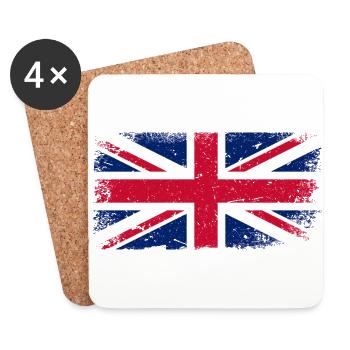 Great Britain Flag - Coasters (set of 4) - white - Front