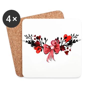 Love - Coasters (set of 4) - white - Front