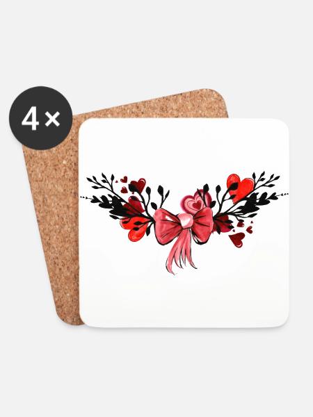 Love - Coasters (set of 4) - white