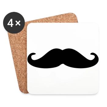 Mustache - Coasters (set of 4) - white - Front