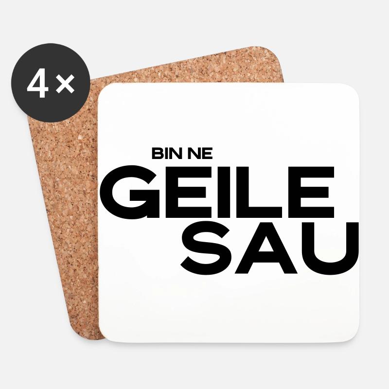 bin ne geile sau - Untersetzer (4er-Set) - Weiß