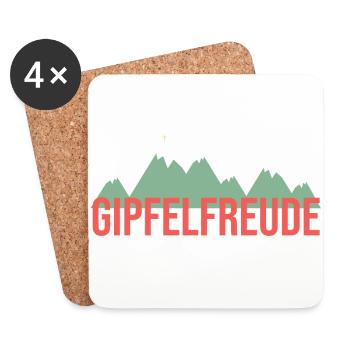Cadeau de randonnée alpiniste Summit Joy Mountain - Dessous de verre (lot de 4) - blanc - Devant