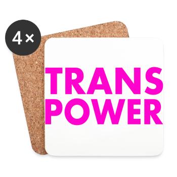 Trans power - Untersetzer (4er-Set) - Weiß - Vorne
