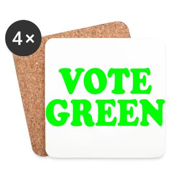 Vote green - Dessous de verre (lot de 4) - blanc - Devant