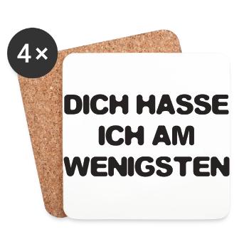 DICH HASSE ICH AM WENIGSTEN - Untersetzer (4er-Set) - Weiß - Vorne