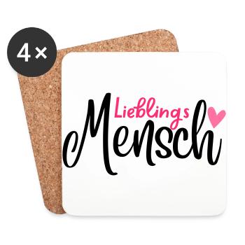 Lieblings Mensch Design,Valentinstagsgeschenk - Untersetzer (4er-Set) - Weiß - Vorne
