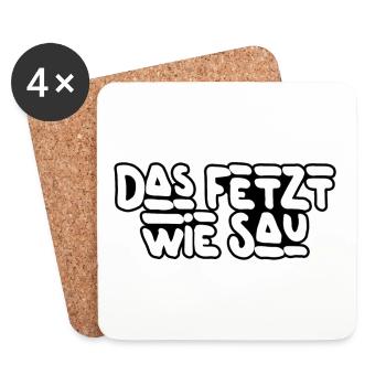 Das fetzt! - Untersetzer (4er-Set) - Weiß - Vorne