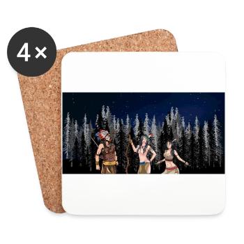 Wilderness Shaman Warrior Amérindien - Dessous de verre (lot de 4) - blanc - Devant