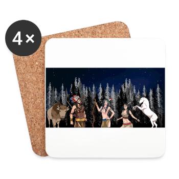 Wilderness Far West Chaman Guerrier - Dessous de verre (lot de 4) - blanc - Devant