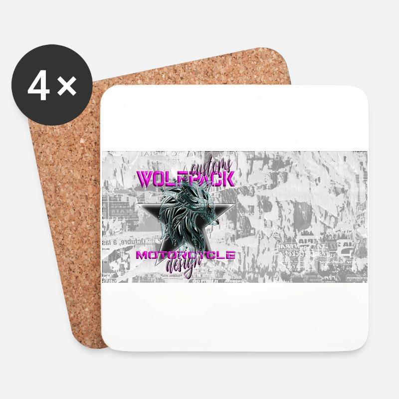 Wolfpack Customs - Untersetzer (4er-Set) - Weiß