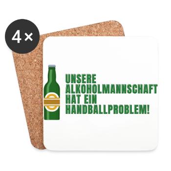 Handball - Untersetzer (4er-Set) - Weiß - Vorne