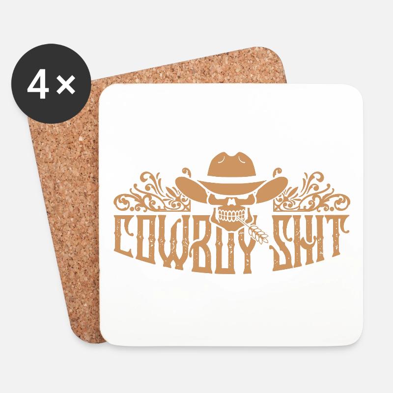 Four Olds - Cowboy Stuff - Untersetzer (4er-Set) - Weiß