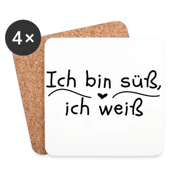 Ich bin süß ich weiß - Untersetzer (4er-Set) - Weiß - Vorne