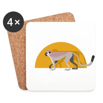 Vervet monkey - Coasters (set of 4) - white - Front