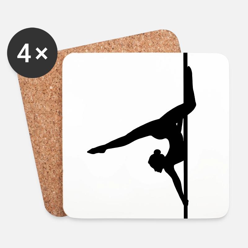 Pole Dance Shape Schatten Figur Butterfly - Untersetzer (4er-Set) - Weiß