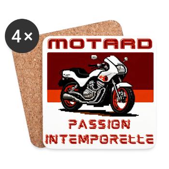 Motard Passion Intemporelle - Dessous de verre (lot de 4) - blanc - Devant