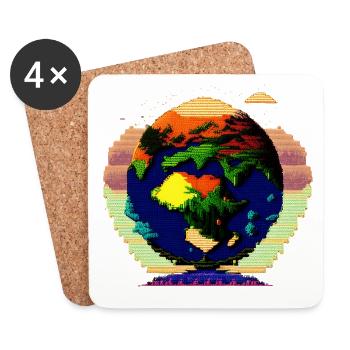 La Terre dans tous ses états - Dessous de verre (lot de 4) - blanc - Devant