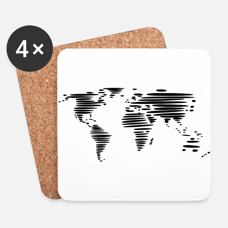 World map - Coasters (set of 4) - white