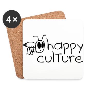happy culture - Dessous de verre (lot de 4) - blanc - Devant