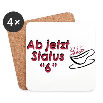 Rettungsdienst Tasse Status 6 (Außer Dienst) - Untersetzer (4er-Set) - Weiß - Vorne