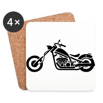 motorbike - Coasters (set of 4) - white - Front
