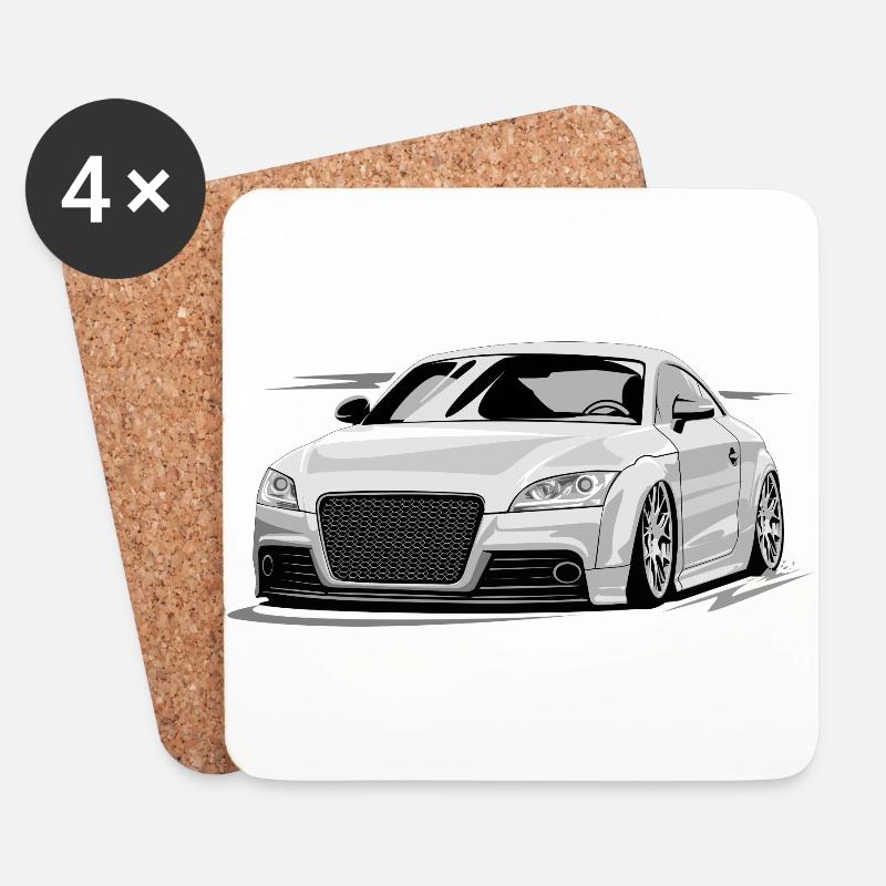 TT low deep, tuning - Untersetzer (4er-Set) - Weiß