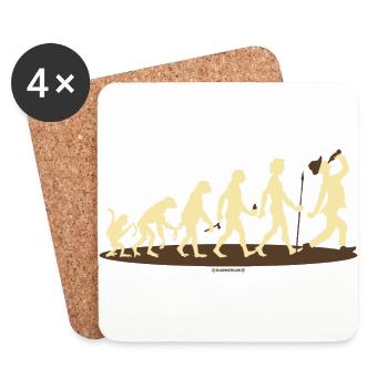 FUN - Evolution Bayer Bier - Geschenk - Bestseller - Untersetzer (4er-Set) - Weiß - Vorne