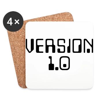 Version 1.0 - Untersetzer (4er-Set) - Weiß - Vorne