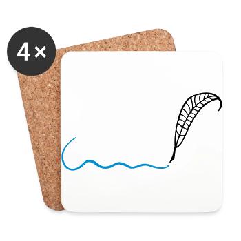 Feather writer author gift - Coasters (set of 4) - white - Front