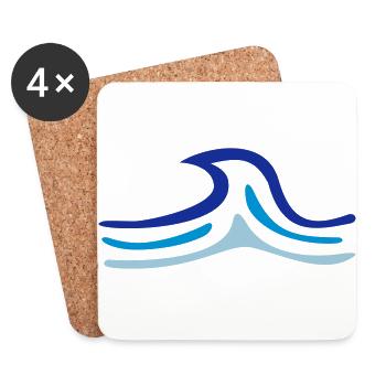 eau vague plage maritime cadeau marin - Dessous de verre (lot de 4) - blanc - Devant