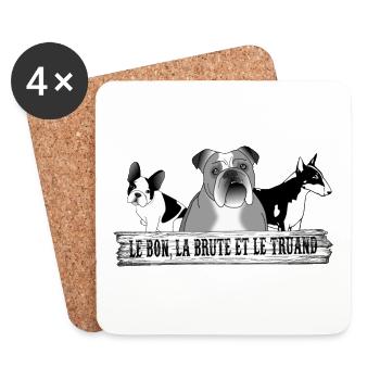 Le Bon, La Brute et leTruand - Dessous de verre (lot de 4) - blanc - Devant