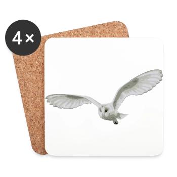 Owl - Coasters (set of 4) - white - Front
