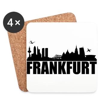 Frankfurt Skyline Silhoue - Untersetzer (4er-Set) - Weiß - Vorne