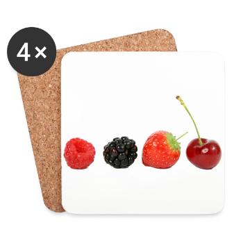 Delicious berries - Coasters (set of 4) - white - Front