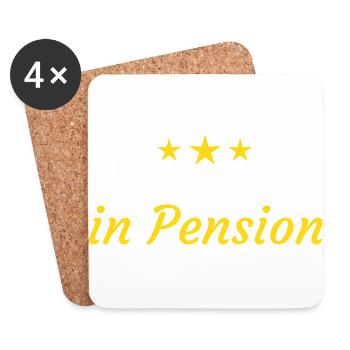 Lehrer Pension Ruhestand Rente Geschenk - Untersetzer (4er-Set) - Weiß - Vorne