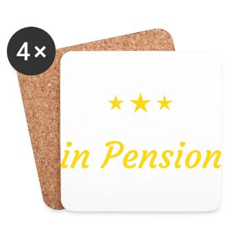 Polizist Rente Ruhestand Pension Geschenk - Untersetzer (4er-Set) - Weiß - Vorne