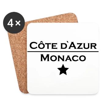 Monaco Spruch Land Geschenk Idee - Untersetzer (4er-Set) - Weiß - Vorne
