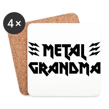 Cadeau de coupe de chemise de famille de grand-mère en métal - Dessous de verre (lot de 4) - blanc - Devant