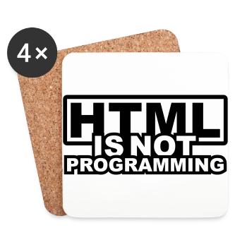 HTML est pas la programmation - Dessous de verre (lot de 4) - blanc - Devant