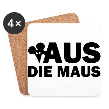 Aus die Maus - Untersetzer (4er-Set) - Weiß - Vorne