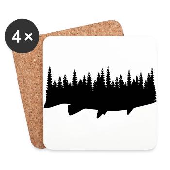 Fish And Forest - Untersetzer (4er-Set) - Weiß - Vorne