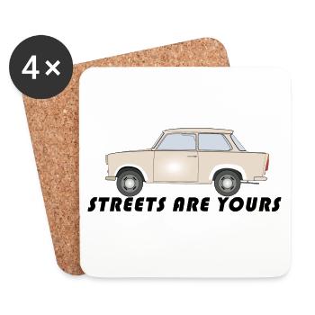 Impression de voiture - Dessous de verre (lot de 4) - blanc - Devant
