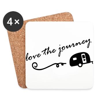 Wohnwagen "love the journey" - Untersetzer (4er-Set) - Weiß - Vorne