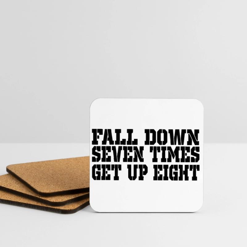 fall down seven get up 8 Coasters (set of 4)