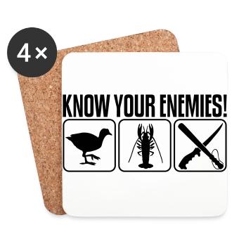 KNOW YOUR ENEMIES - Coasters (set of 4) - white - Front